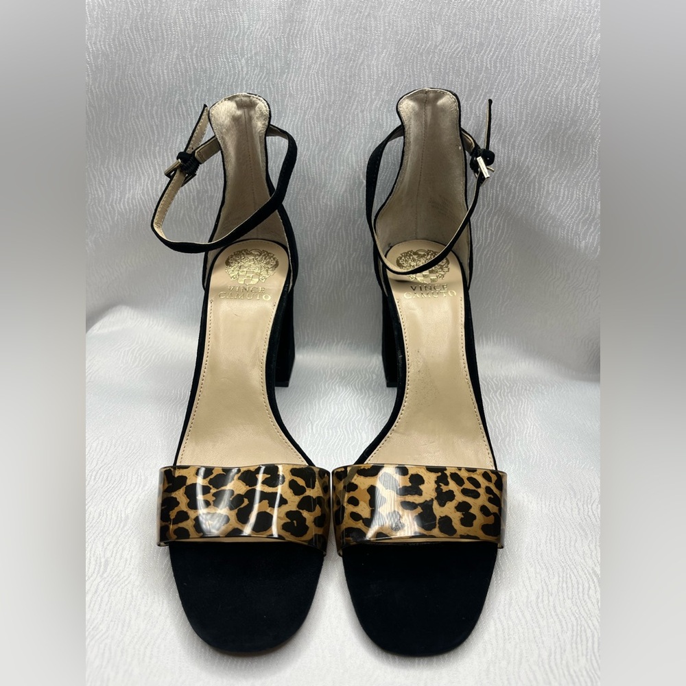Vince Camuto Black and Leopard Women's Heels NWOT